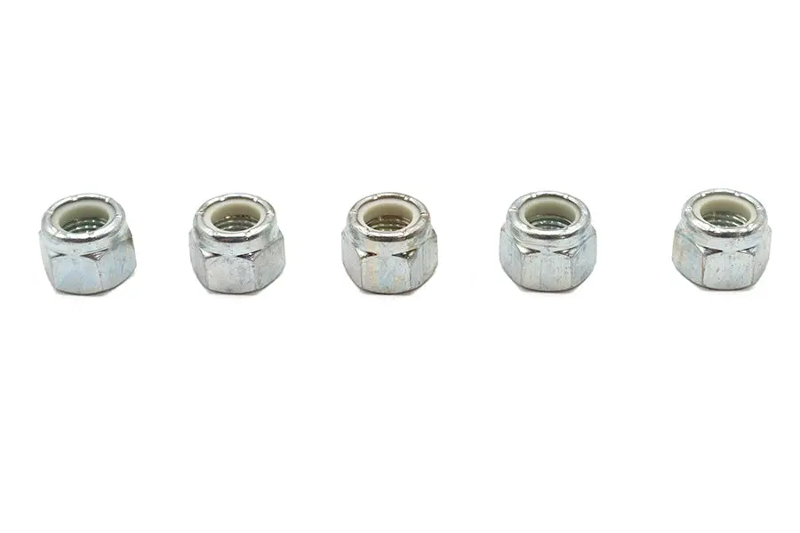 Zinc Plated Hex Nuts 3/8 Inch-24 Nyloc - V-Twin Mfg. 1