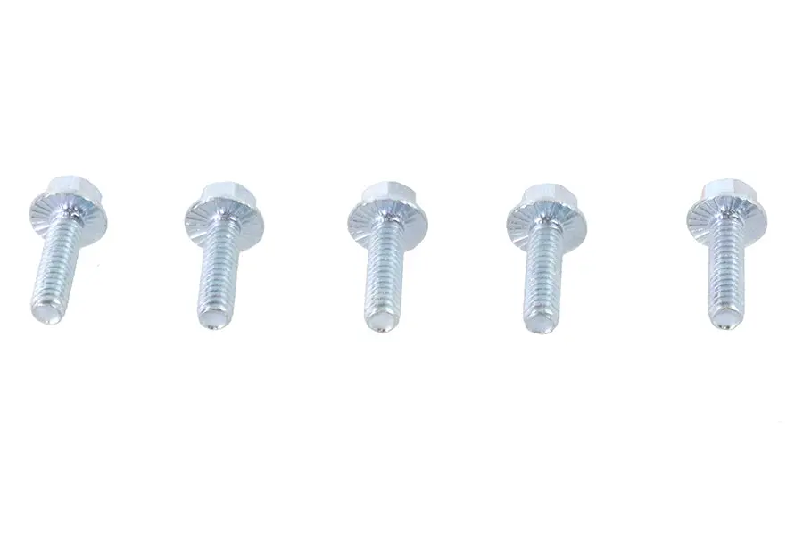 Zinc Hex Flange Screws 1/4 Inch-20 X 7/8 Inch - V-Twin Mfg. 1
