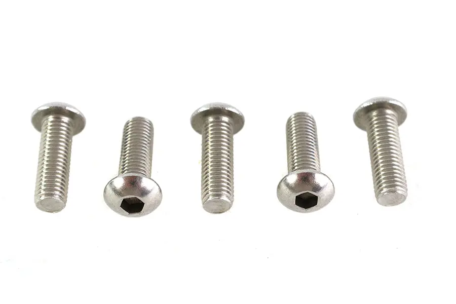Allen Button Head Screws Stainless Steel 1/4-28 X 3/4 Inch - V-Twin Mfg. 1