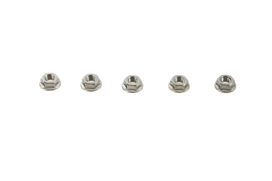 Serrated Hex Flange Nuts 5/16 Inch-24 Stainless Steel - V-Twin Mfg. 1
