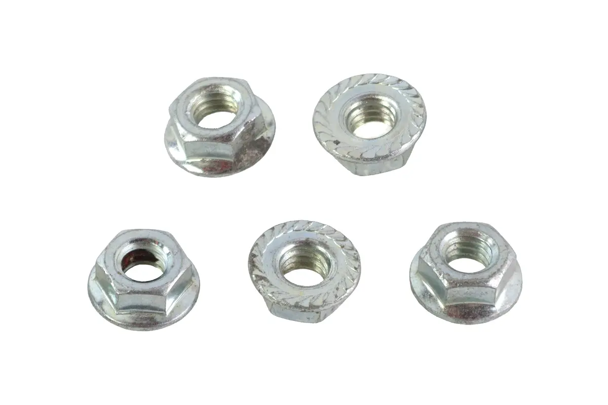 Serrated Hex Flange Nuts 5/16 Inch-24 Zinc - V-Twin Mfg. 1