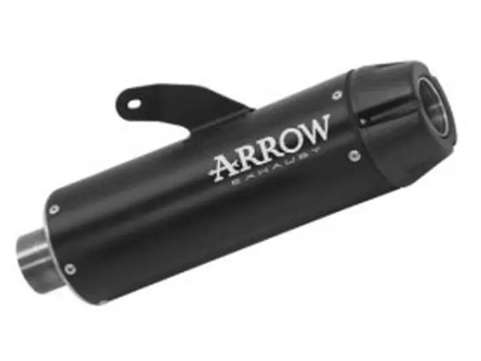 74509Rbn Arrow Yamaha Xsr 700 21-24  Homologated Nichrom Dark Rebel Silencer With Aluminum Dark Endcap 1