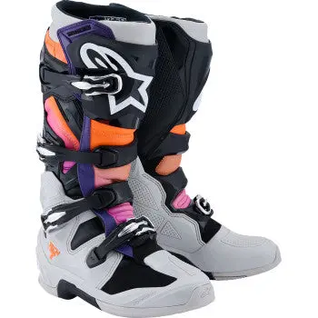 Alpinestars Tech 7 Boots - Black/Light Gray/Fluorescent Orange/Magenta - Us 10 / Eu 44.5 2012025-1594-10 1