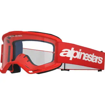 Alpinestars Goggles Vision 3 Goggle - Wordmark - Red - Clear Lens 5103325-3067 1