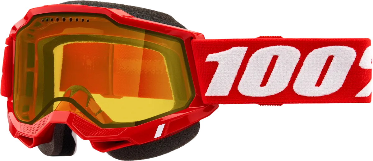 Accuri 2 Snowmobile Goggle Red W/ Yellow Lens 1