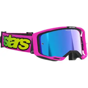 Alpinestars Goggles Vision 8 Goggle - Vista - Pink Fluo/Yellow Fluo - Blue Mirror Lens 5100426-3159 1