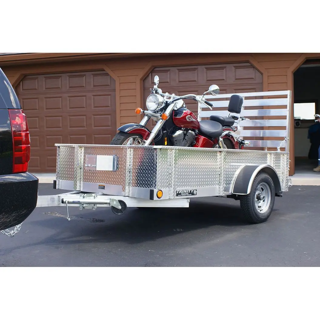 Trophy Trailer - Single Axle - Diamond Plate Side - Aluminum Utility Trailer - Sizes: 8Ft - 14Ft 1
