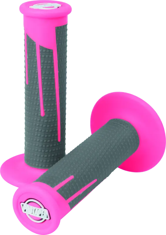 Protaper Full Diamond Clamp-On Grips - Neon Pink/Dark Gray 1