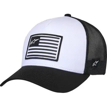 In Stock Alpinestars Flag Snapback Hat - White/Black 1211-81013-2010-Os 1