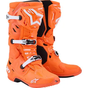 Alpinestars Tech 10 Supervented Boots - Fluorescent Orange/Black/White - Us 10 / Eu 44.5 2010520-4512-10 1