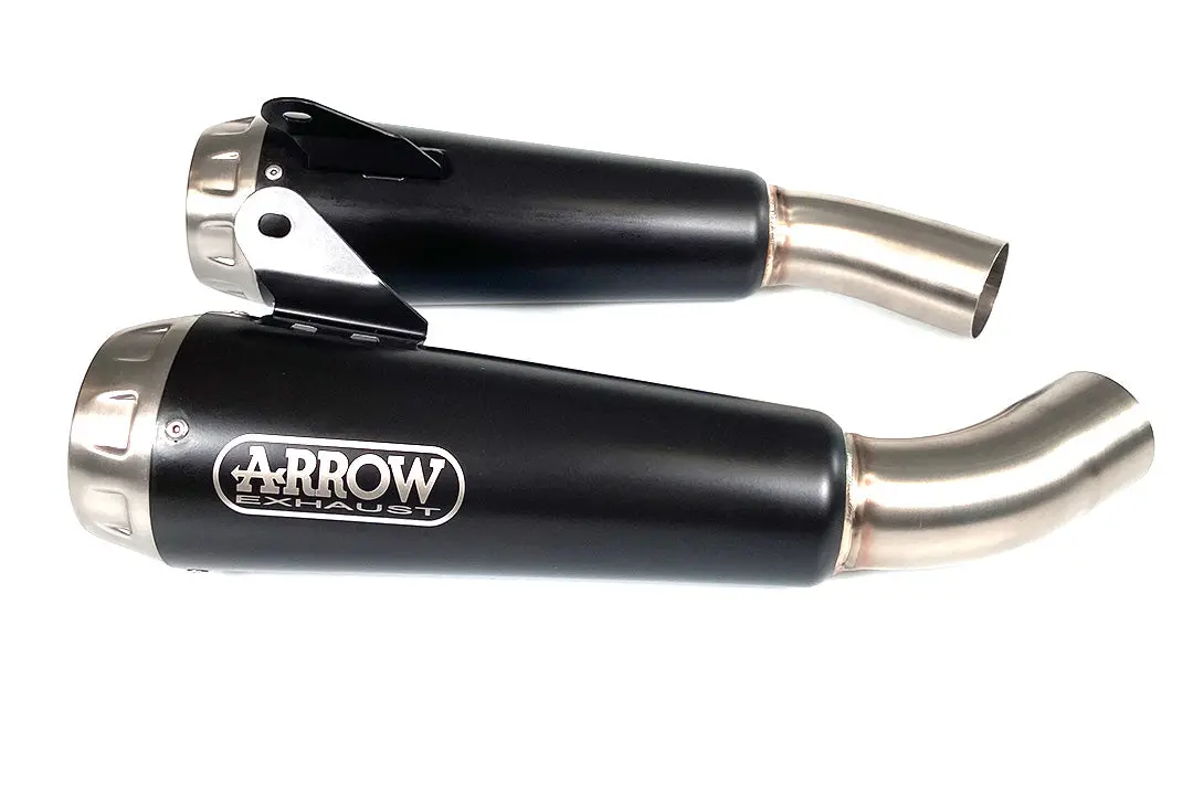 Arrow Ducati Scrambler 110 '18 Homologated Nichrom Dark Rh+Lh Pro Race Silencers With Welded Link Pipe For Original Coll. 71884Prn 1
