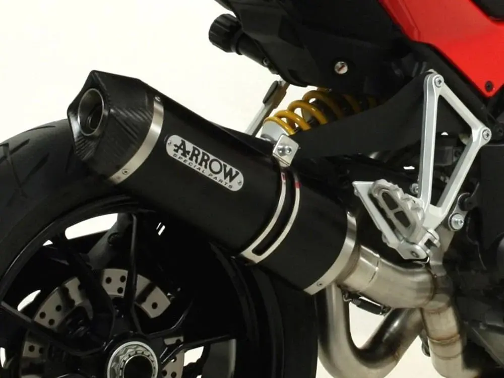 71832Akn  Arrow Indy Race Exhaust, Aluminum Dark For Ducati Multistrada 1200 /1260 2015-2020 1