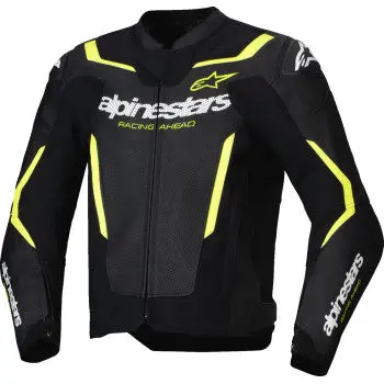 Alpinestars Jacket Lthr Gp Force Air Flo Blk/Yl Fl 58 3100326-155-58 1