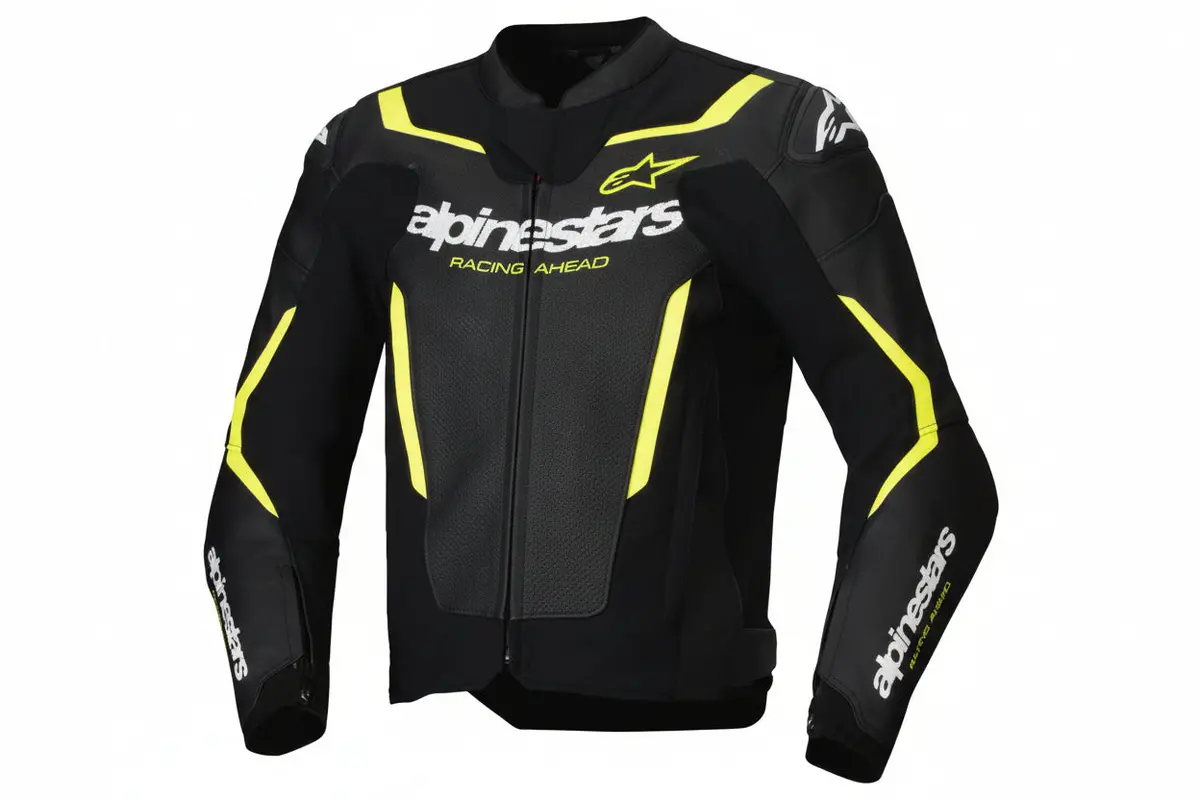 In Stock Open Box Alpinestars Jacket Lthr Gp Force Air Flo Blk/Yl Fl 54 3100326-155-54 1