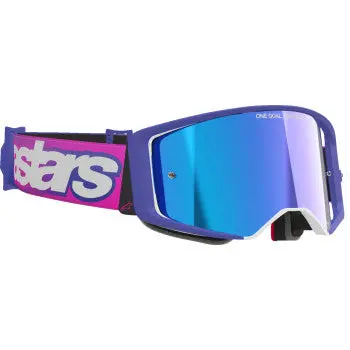 Alpinestars Goggles Supertech Vision Goggle - Vista - Purple Fluo/Pink - Blue Mirror Lens 5100226-3152 1
