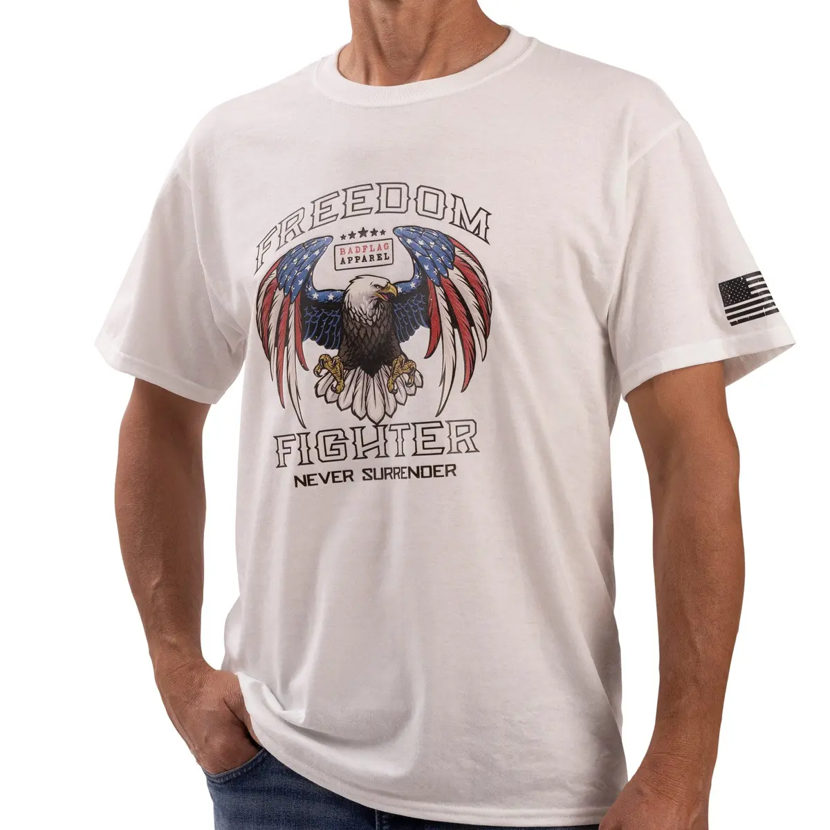 Freedom Fighter Graphic Tee-White 1