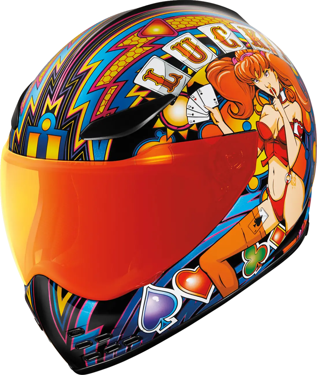 Icon Domain™ Helmet - Lucky Lid 4 - Red - 2Xl 0101-14956 1