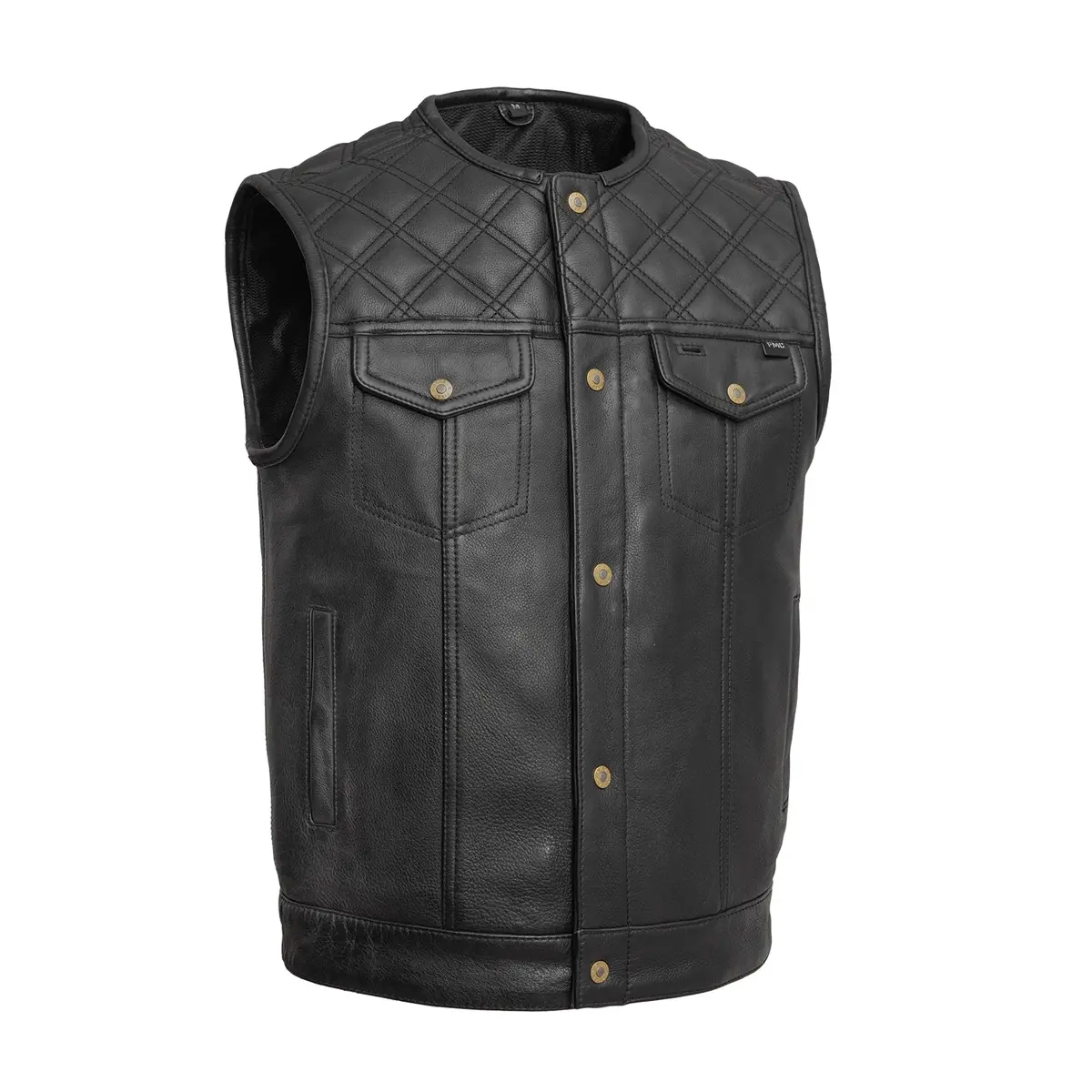 12 Gauge Men's Motorcycle Leather Vest 1