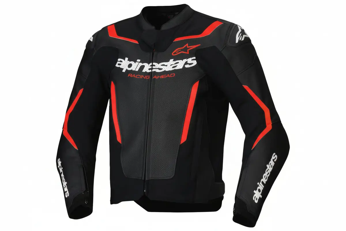 In Stock Open Box Alpinestars Jacket Lthr Gp Force Air Flo Blk/Rd Fl 48 3100326-1030-48 1