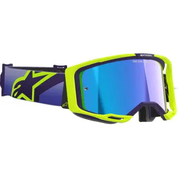 Alpinestars Goggles Vision 8 Goggle - Corp - Purple/Yellow Fluo - Blue Mirror Lens 5101625-3161 1