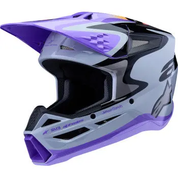 Alpinestars Youth Sm3 Helmet - Jettson - Glosss Black/Gray/Purple - Medium 8303226-9277-Ym 1