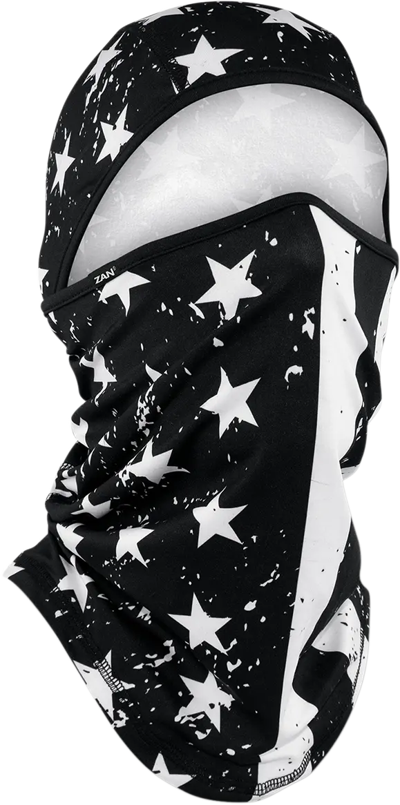 In Stock Zan Headgear Sportflex Convertible Balaclava - Black/White Flag Wb4l091 1