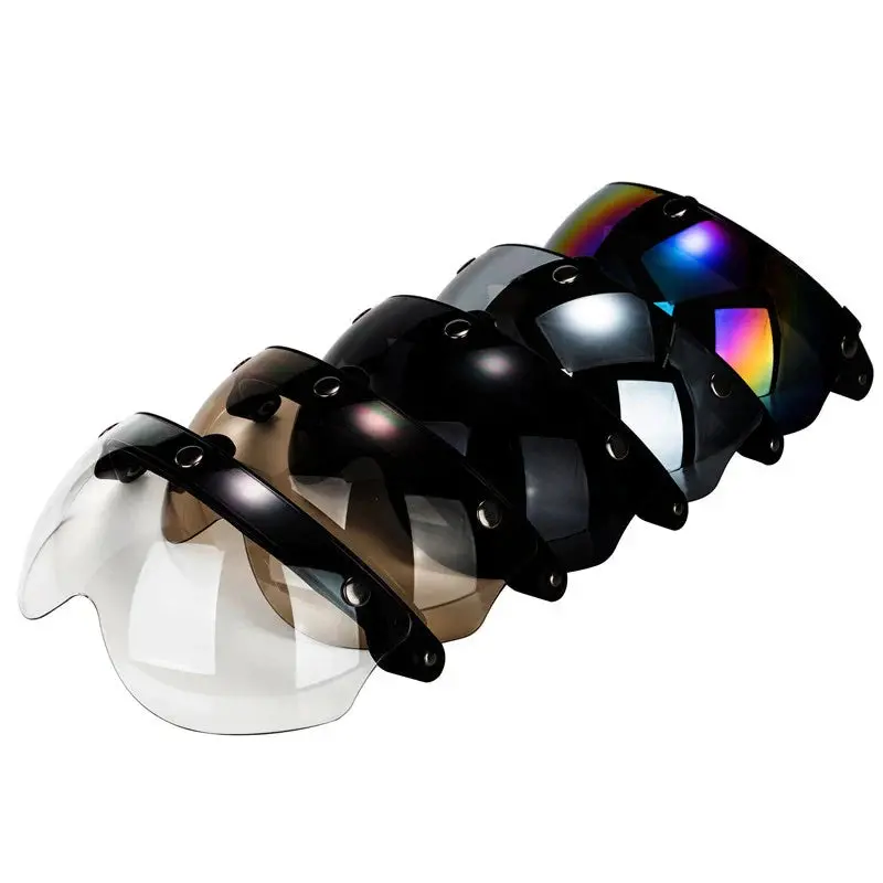 Universal 3-Snap Visor For Open-Face Motorcycle Helmet 1