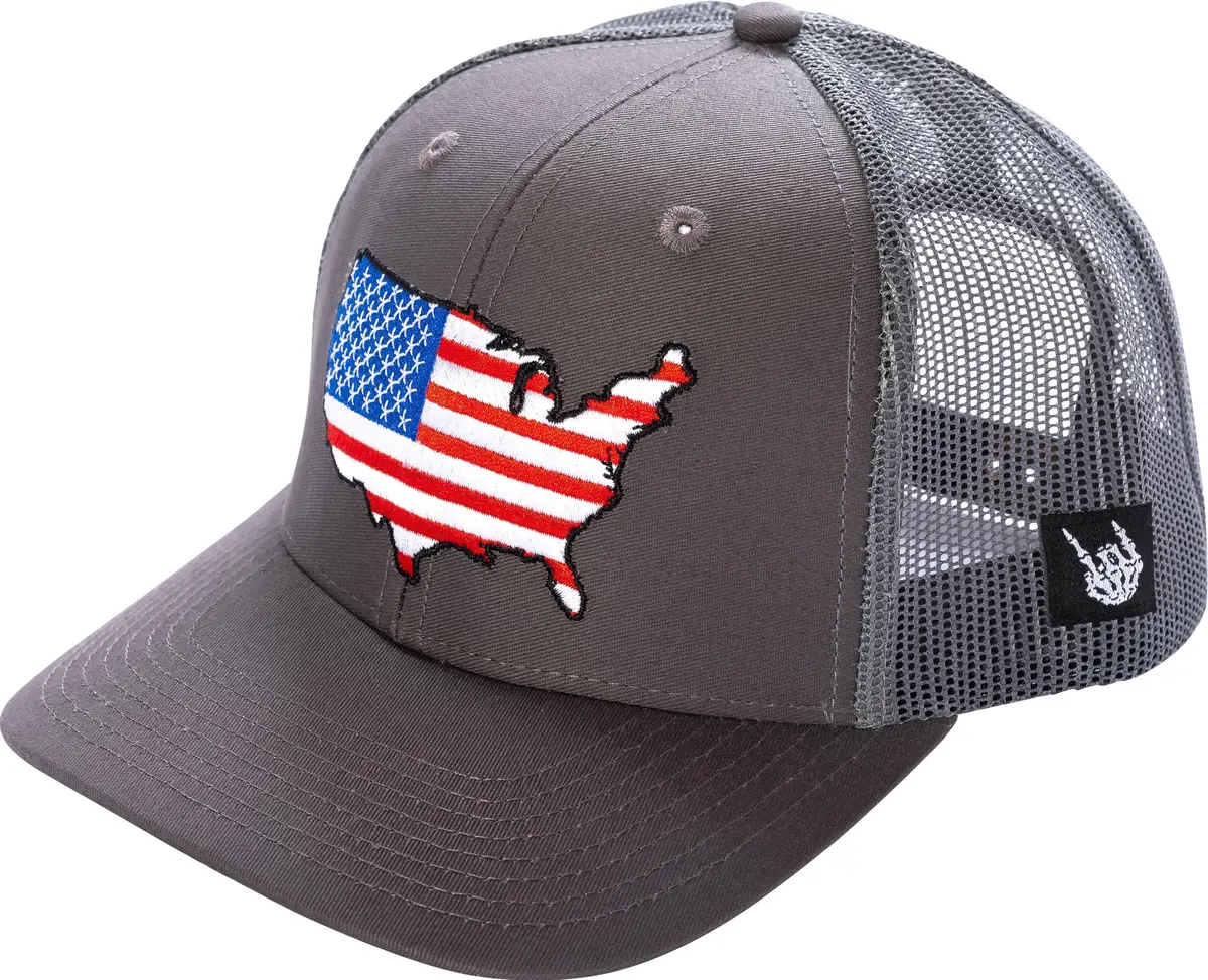 American Flag Map Trucker Hat 1