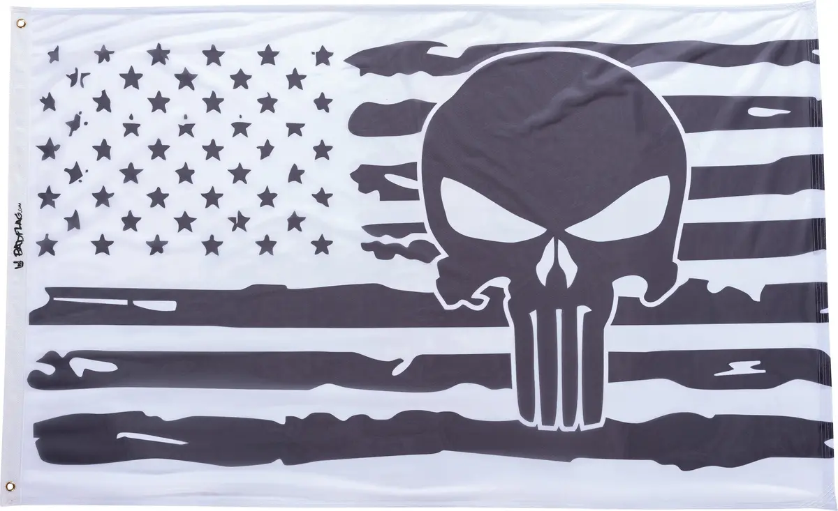 Black And White Punisher American Flag 1