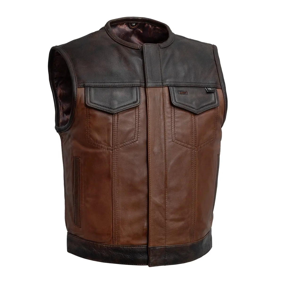 Lowside Rider Men's Motorcycle Leather Vest 1