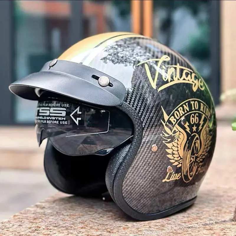 Carbon Fiber Retro Motorcycle Helmets 1