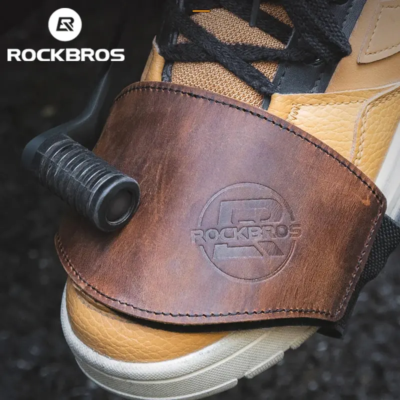 Rockbros Motorcycle Shift Lever Shoe Cover Non-Slip And Wear Resistant Leather Motorcycle Shoes Protection Gear Shift Pad 1