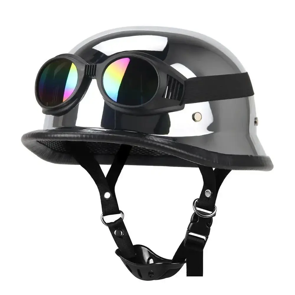 Retro-Style DOT-Certified Half Helmet for Motorcycles