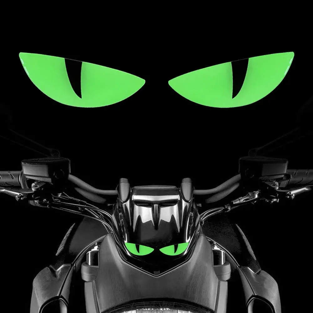 2 Reflective Devil's Eye Stickers For Motorcycle - Improves Night Visibility And Safety, Durability, And Fashion 1
