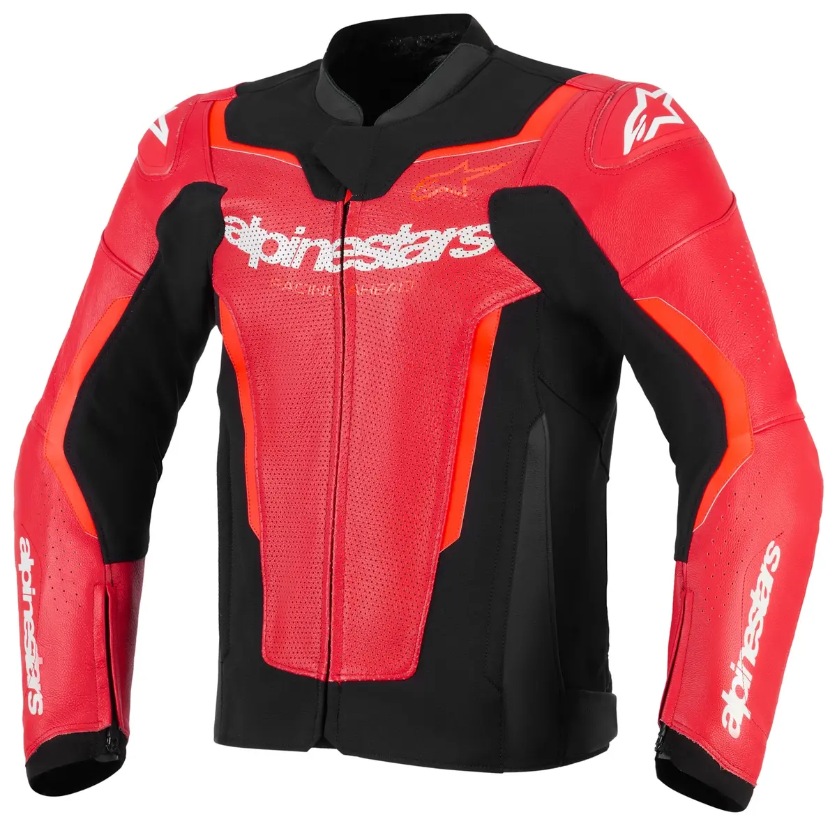 In Stock Open Box Alpinestars Jacket Lthr Gp Force Air Flo Rd/Rd Fl 58 3100326-3155-58 1