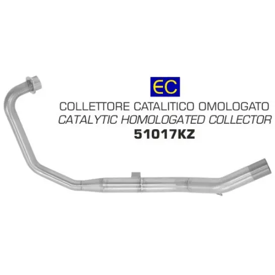 Arrow Homologated Stainless Steel Collector With Catalyst For Arrow Silencers Cb125f 2017-2024  51017Kz 1