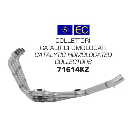 71614Kz  Arrow Catalytic Homologated Collector For Honda Cb650f/Cbr650f 14-18 1