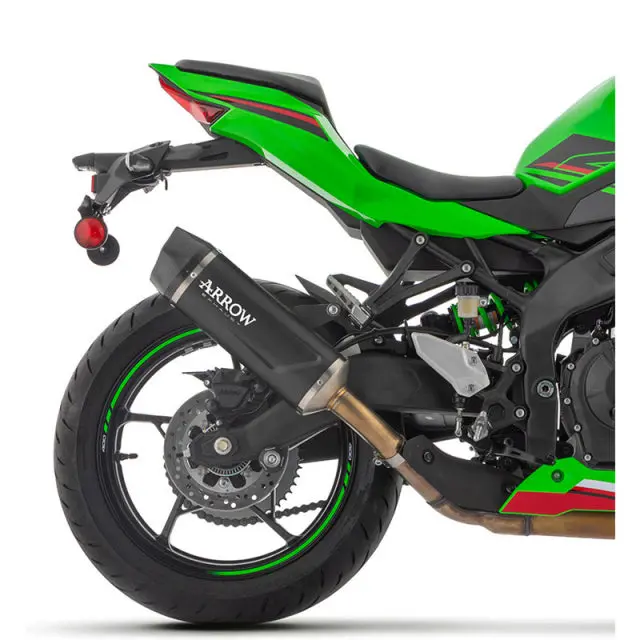 71963Akn  Arrow Indy Race Evo Slip-On Exhaust, Aluminum Dark For Kawasaki Zx-4R 24-25 1