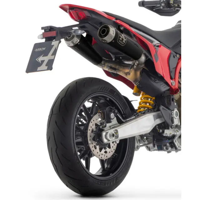7198Prn Arrow  Pro-Race Dual Slip-On Exhaust, Nichrom "Dark" For Ducati Hypermotard 698 Mono 2024 1