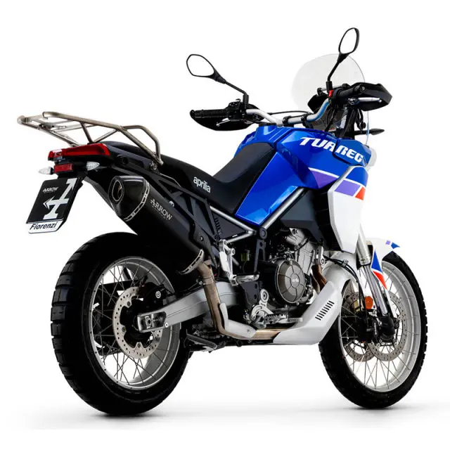 Arrow Aprilia Tuareg 660 '22 Homologated Titanium Dark Sonora With Welded Link Pipe And Carbon Endcap 72506Skn 1