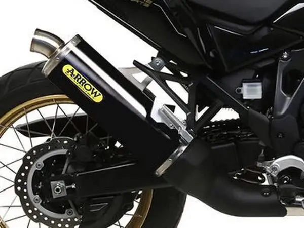 72625Aon Arrow   Maxi Race-Tech Dark Aluminum Exhaust Steel Cap Honda Crf1100l Africa Twin 2020-2024 2025 1