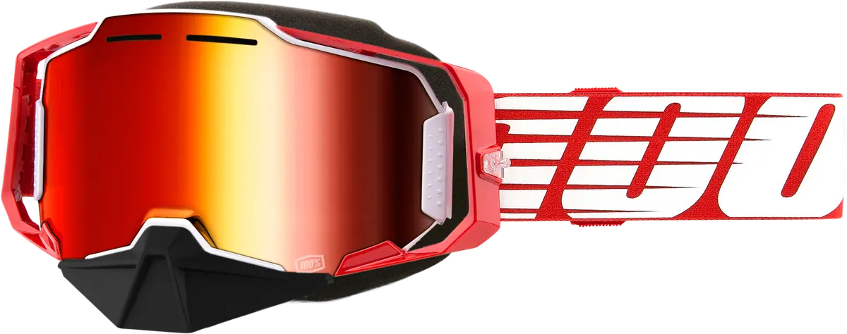 Armega Snowmobile Goggle Red W/ Red Mirror Lens 1