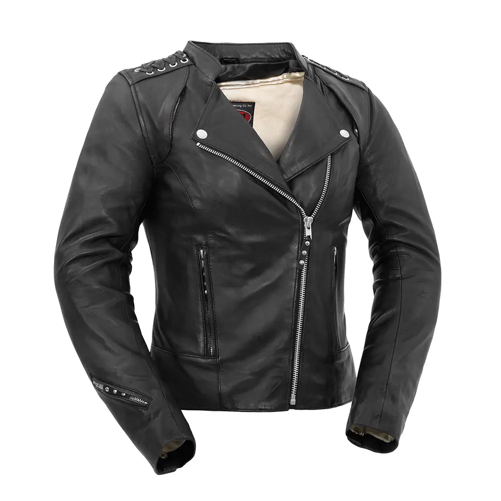 Black Widow - Women's Motorcycle Leather Jacket 1