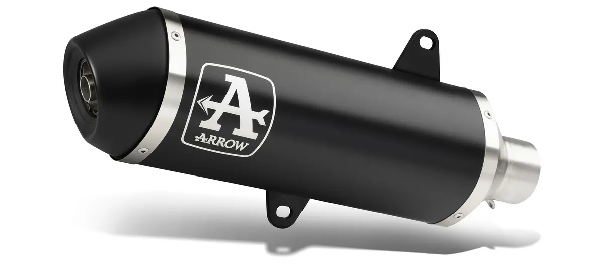 Arrow Kymco Downtown 350I '16/19 Homologated Urban Black Aluminium Exh. With Black Inox Endcap For Arrow Linkpipe 53533Ann 1