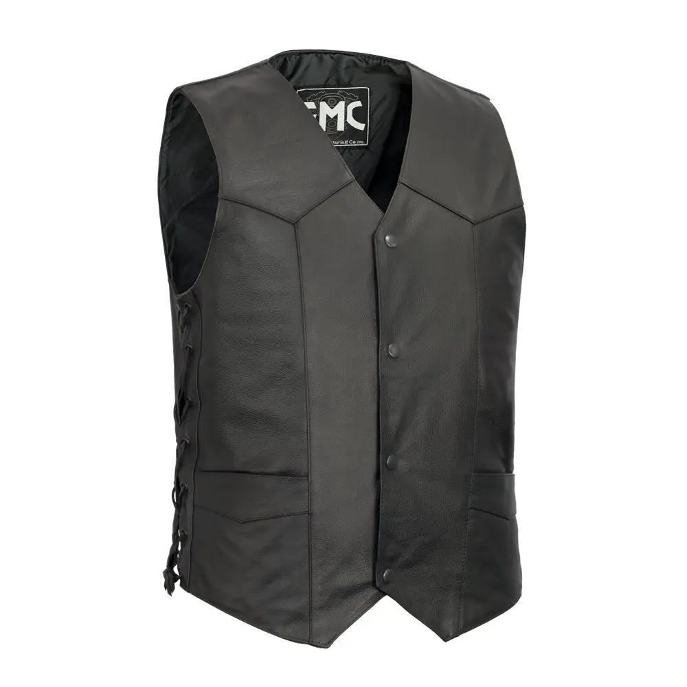Carbine Men's Western Style Leather Motorcycle Vest 1