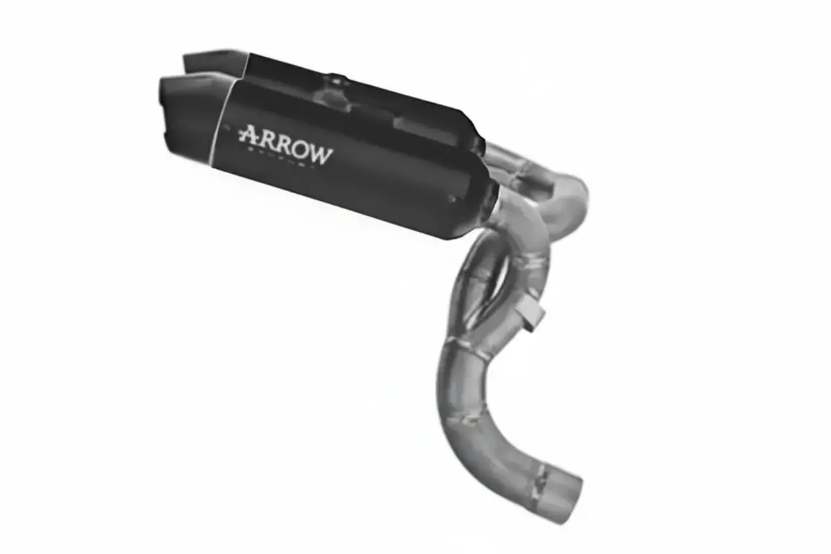 Arrow  Ducati Panigale V2/V2s E5+ 2025 2026 Rh/Lh Round Sil Titanium Dark Silencers + Stainless Steel Link Pipe 77004Prn 1