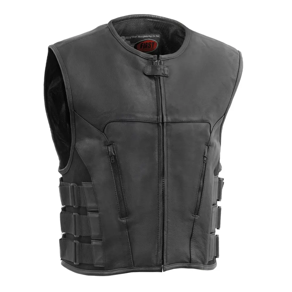 Commando Men's Leather Swat Style Motorcycle Vest 1