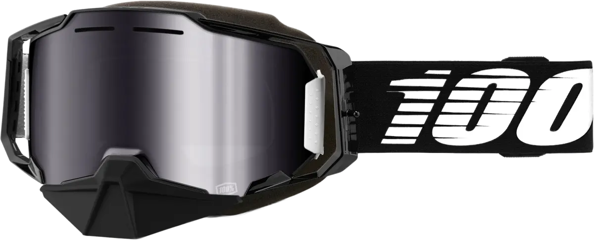 Armega Snowmobile Goggle Blk W/ Slvr Flash Mirror Lens 1