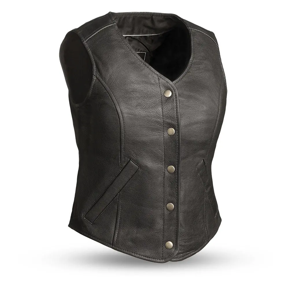 Derringer Women's Motorcycle Leather Vest 1