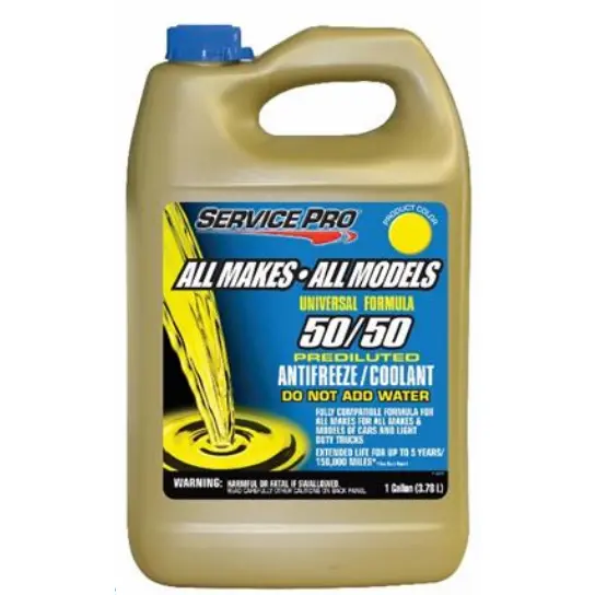 Service Pro® Antifreeze/Coolant All Makes / All Models Universal Formula - 50/50 - Yellow - Ready To Use 1